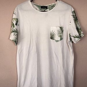 White shirt with leaf pattern